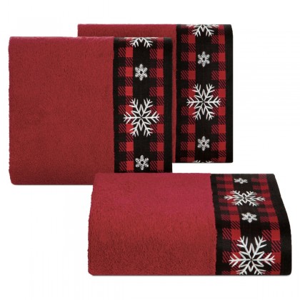 Vianočné uteráky, osušky, červeno čierne so škandinávskym motívom