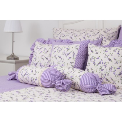 Posteľné obliečky Provence s fialovým prúžkom